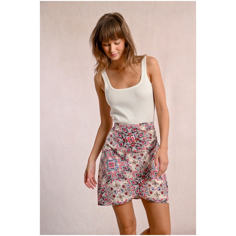 MOLLY BRACKEN Printed pleated mini skirt